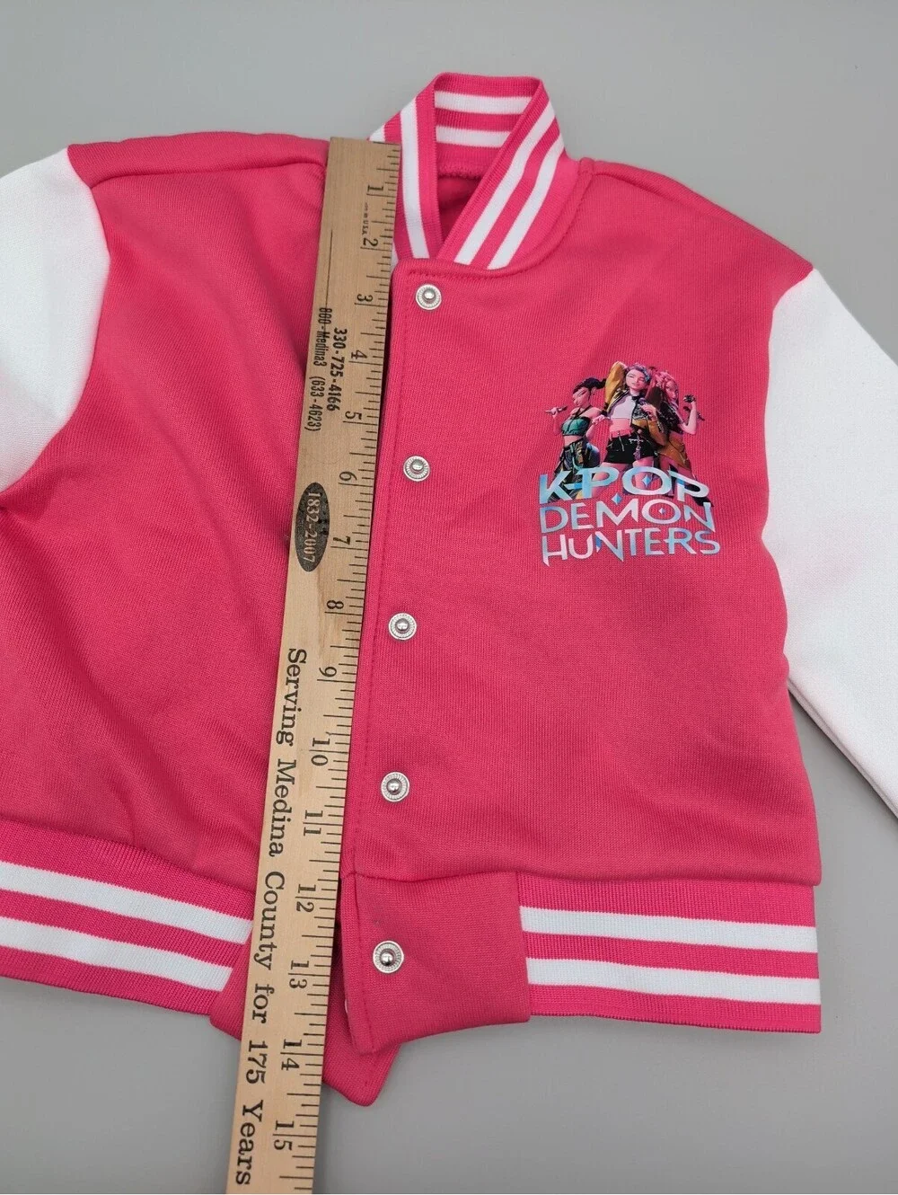 NWOT  K-Pop Demon Hunters Pink and White Kids Jacket Size 5-6Y
